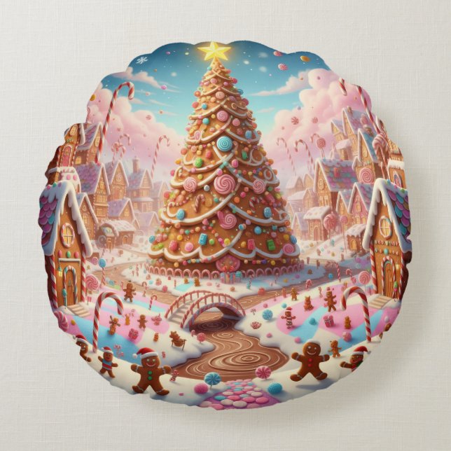 Almofada Redonda Holiday Throw Pillow (Frente)