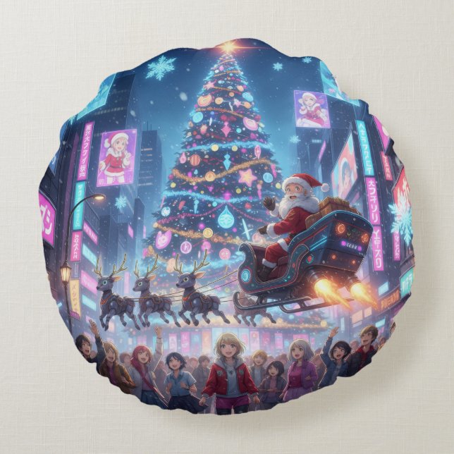 Almofada Redonda Holiday Throw Pillow (Verso)