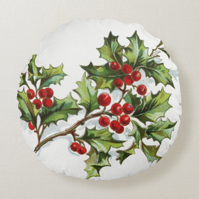 Almofada Redonda HollyBerries 001 (Frente)