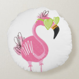 Almofada Redonda Hollywood Flamingo