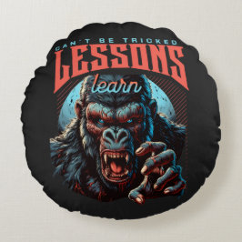 Almofada Redonda Home Decor Wise Gorilla Lessons Learn Pillow 