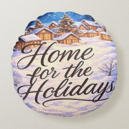 Almofada Redonda 'Home for the Holidays' Round Pillow