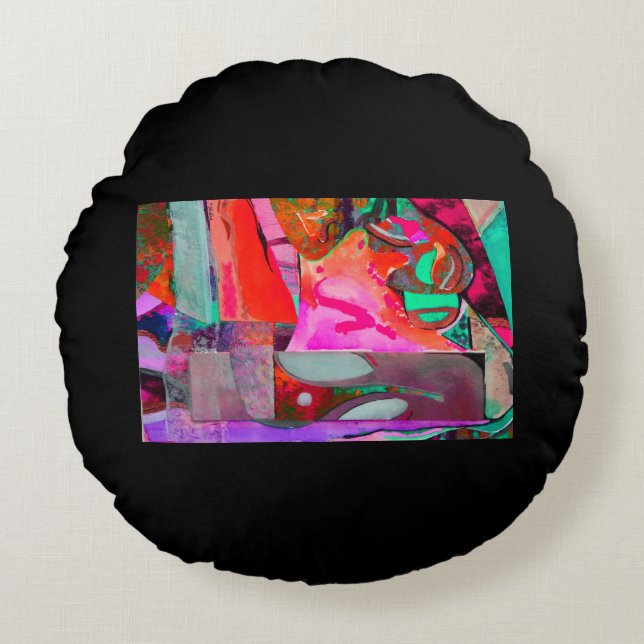 Almofada Redonda Homem No Travesseiro Redondo Do Chapéu (Frente)