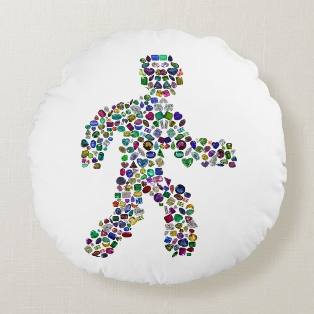 Almofada Redonda Homens em Movimento (Frente)