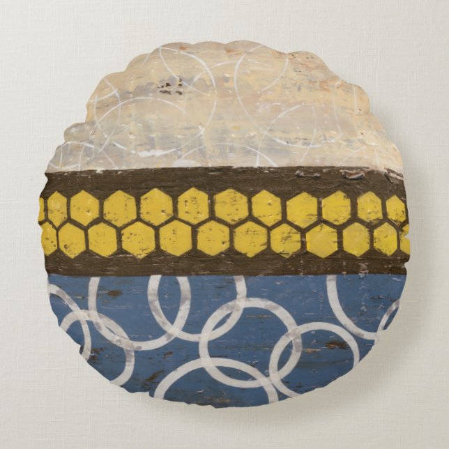 Almofada Redonda Honey Comb Abstrato I (Frente)