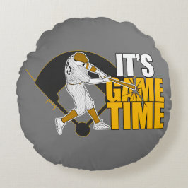 Almofada Redonda Hora do Jogo - Baseball