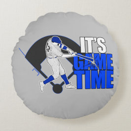 Almofada Redonda Hora do Jogo - Baseball