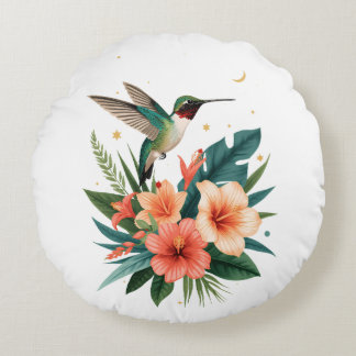 Almofada Redonda Hummingbird Bloom Round Pillow