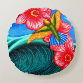 Almofada Redonda Hummingbird Ocean 