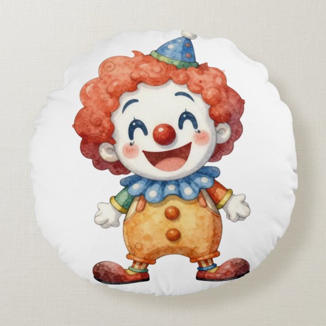 Almofada Redonda Humor de Circo de Palhaço (Frente)