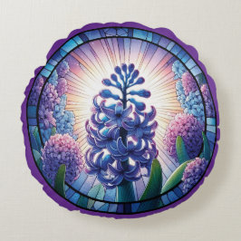 Almofada Redonda Hyacinth Stainth Glass Art