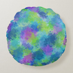 Almofada Redonda Hydrangeas Abstrato