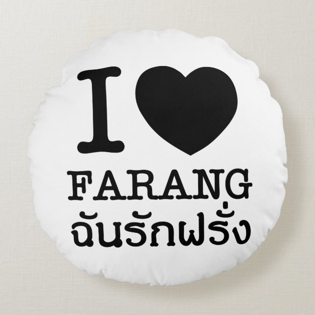 Almofada Redonda I Black Heart (Love) Farang (Frente)
