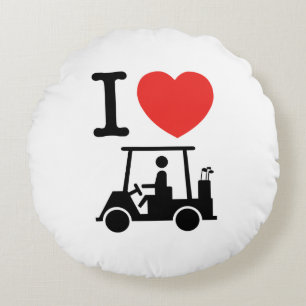 Almofada Redonda I Heart (Love) Golf Cart