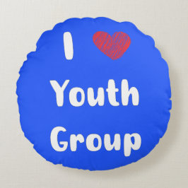Almofada Redonda I Heart Youth Group Round Travesseiro