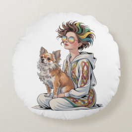 Almofada Redonda i love my chihuahua