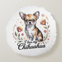 Almofada Redonda I love my chihuahua