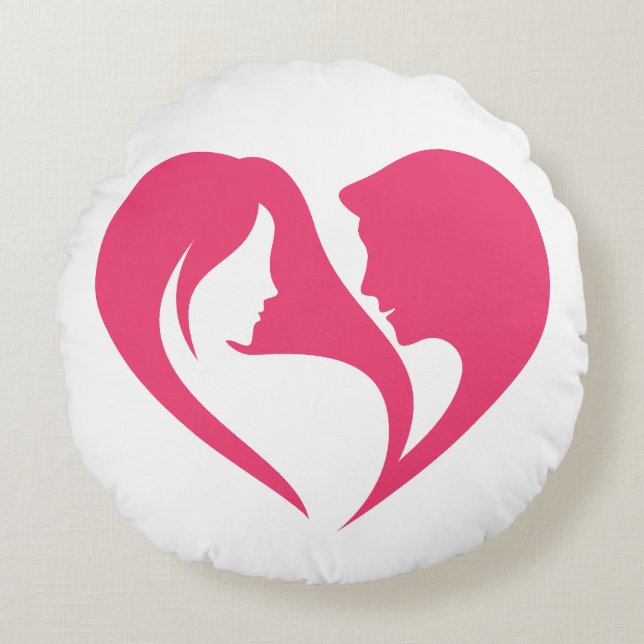 Almofada Redonda I Love You from the Heart.  (Frente)