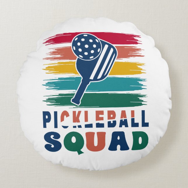 Almofada Redonda Ideia de presente para jogadores de pickleball (Frente)