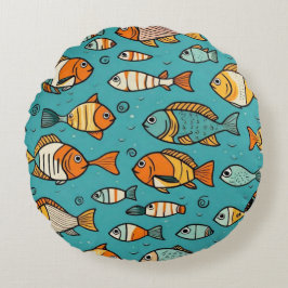 Almofada Redonda Ideias de presentes de padrão de peixe