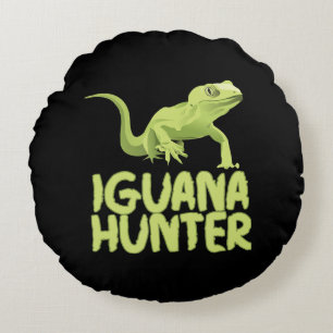 Almofada Redonda Iguana Hunter - Funny Iguana Reptile Lizard Pet