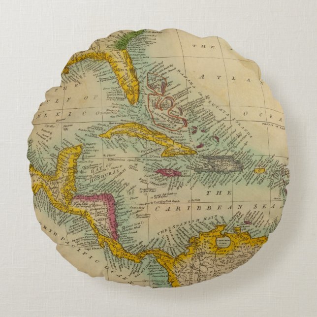 Almofada Redonda Ilhas ocidentais de India (Frente)