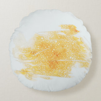 Almofada Redonda Ilustração amarela e branca