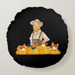 Almofada Redonda Ilustração de Agricultura Arte