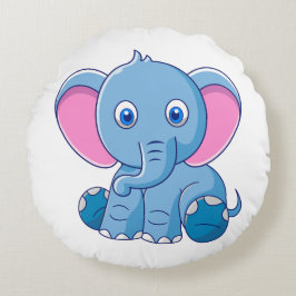 Almofada Redonda Ilustração de desenho animado de animal