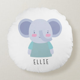 Almofada Redonda Ilustração de Elefante Gratuito - Personalizável