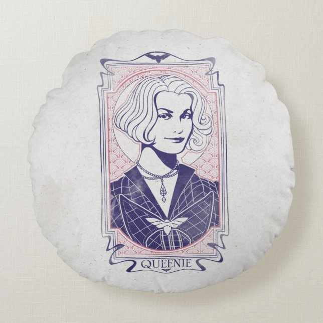 Almofada Redonda Ilustração QUEENIE GOLDSTEIN™ (Frente)