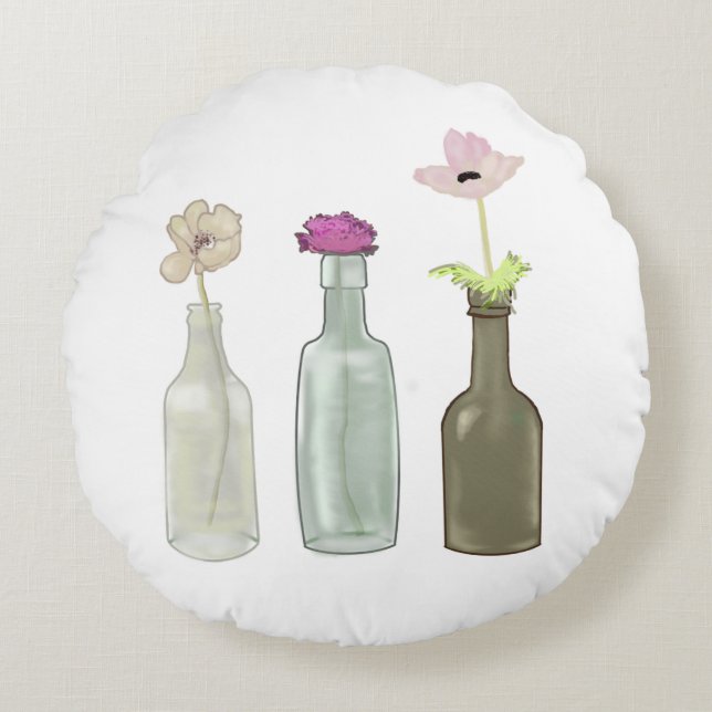 Almofada Redonda ilustrações de cores (Frente)