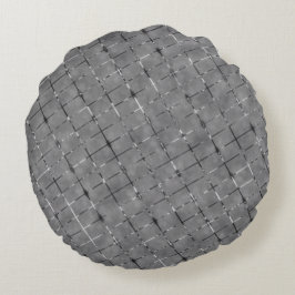 Almofada Redonda Imagem da cinza dividida em retângulo, fio de bril