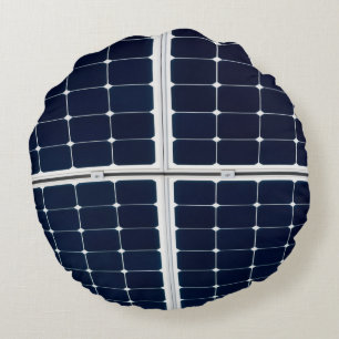 Almofada Redonda Imagem engraçada de um painel de energia solar