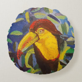 Almofada Redonda Imagen de mi obra arte Tucán