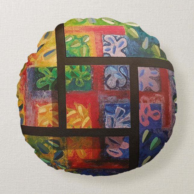 Almofada Redonda Imagen de mi obra Las 4 estaciones (Frente)