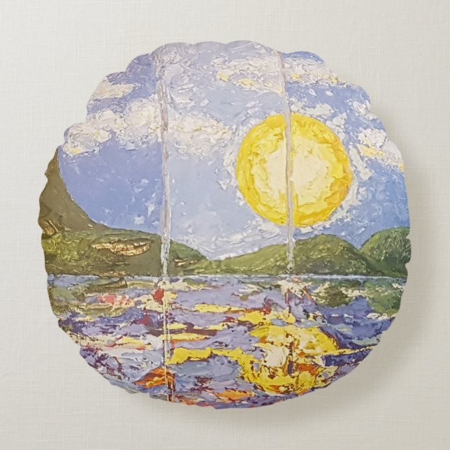 Almofada Redonda Imagen de mi obra Una ventana al mundo (Frente)