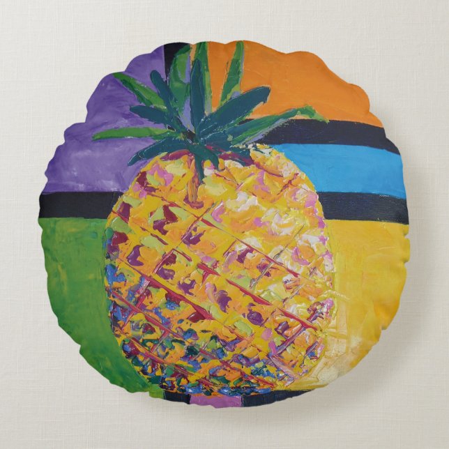 Almofada Redonda Imagen de obra Piña. SERIE (Frente)