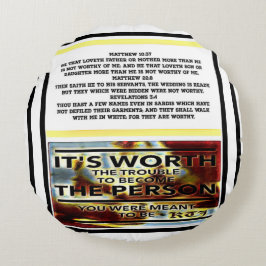 Almofada Redonda Imagens de Escritura 03