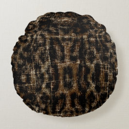 Almofada Redonda Impressão Animal Leopardo da Neve Desgastada Vinta