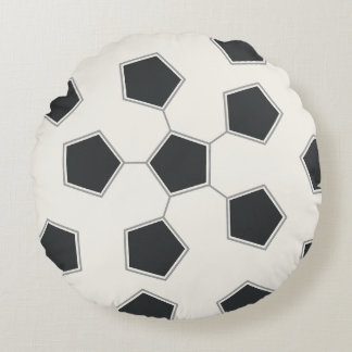 Almofada Redonda Impressão de Bola de Futebol Moderna em Duas Faces