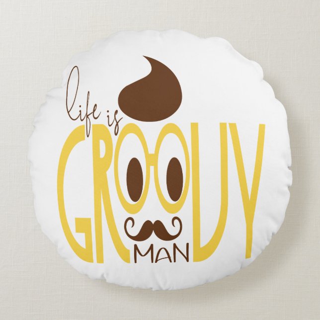 Almofada Redonda Impressão de Tipografia Travesseiros redondos Hips (Frente)