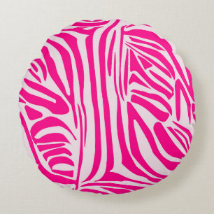 Almofada Redonda Impressão zebra rosa