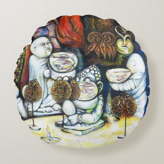 Almofada Redonda Inabalável pelo desafio (Frente)