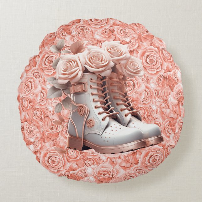 Almofada Redonda Incrível mensagem de paz no Travesseiro redondo ro (Frente)