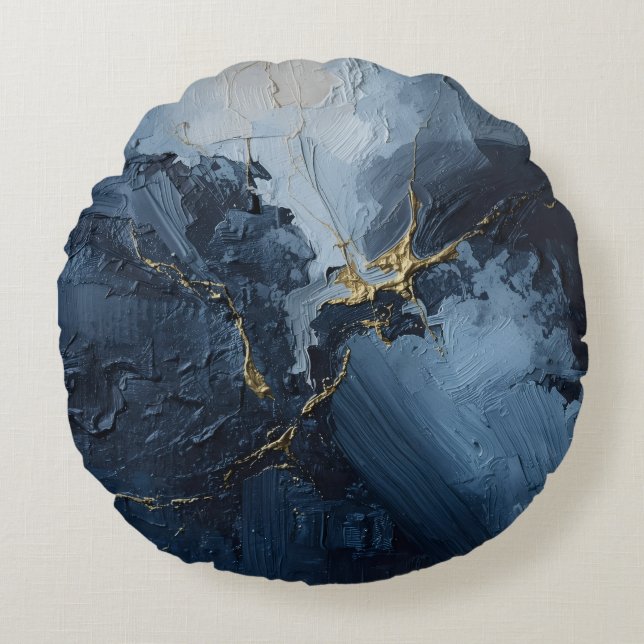 Almofada Redonda "Indigo Rhapsody" (Frente)