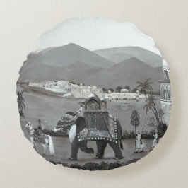 Almofada Redonda índio Heritage Art Impressão Cushion