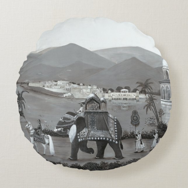 Almofada Redonda índio Heritage Art Impressão Cushion (Frente)