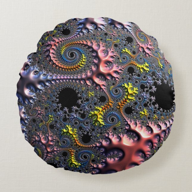Almofada Redonda Infinite Spiral Realms (Frente)