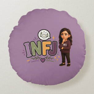 Almofada Redonda INFJ — A Guardiã das Ideias